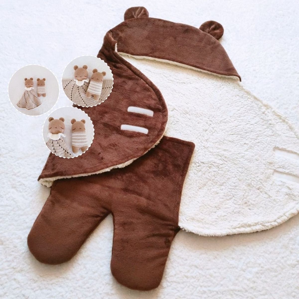 BE CRAFTY - Set Bebé Sleeping de Dormir + Manta Apego + Sonajero de Oso