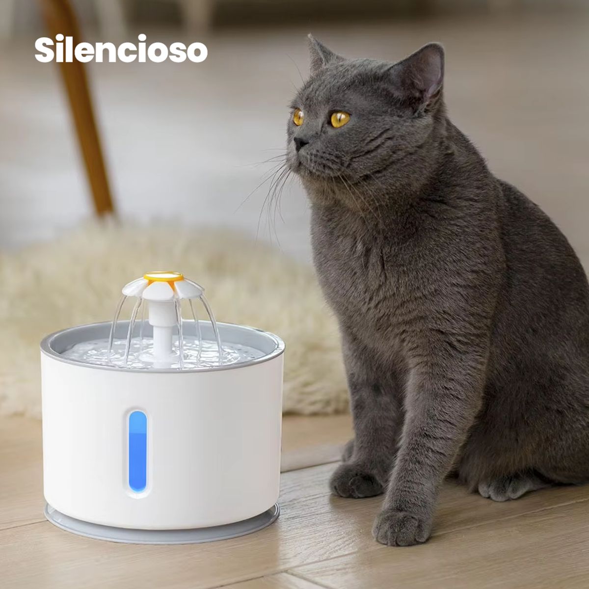 AMICATS - Fuente de Agua Bebedero para Mascotas - PET GRIS