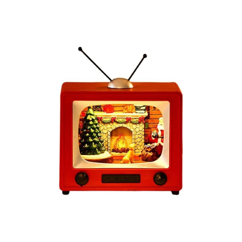 GENERICO - Adorno Lampara TV musical de Mesa Navidad luz LED giratoria