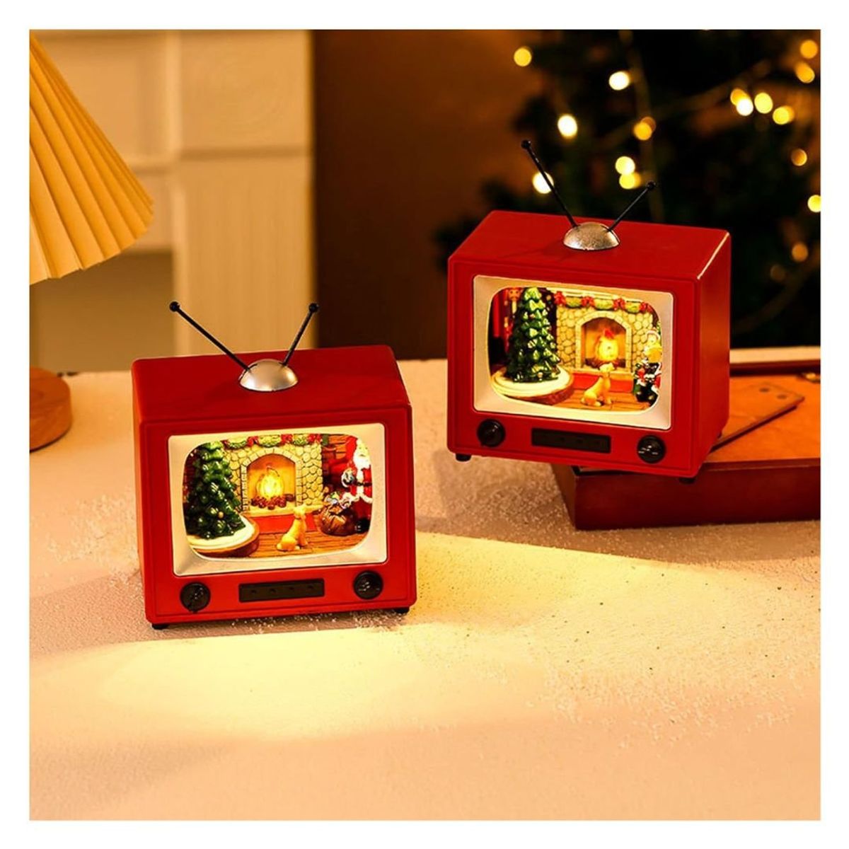 GENERICO - Adorno Lampara TV musical de Mesa Navidad luz LED giratoria