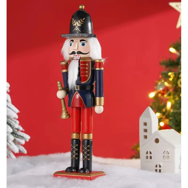 GENERICO - MUÑECO CASCANUEZ DE MADERA CON TROMPETA  - NAVIDAD