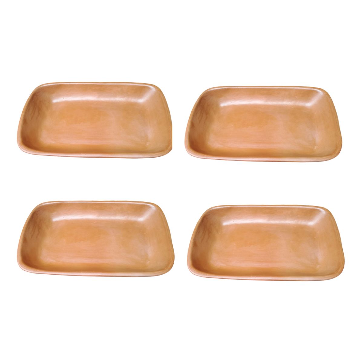 ACHALLAY ARTESANIA DE BARRO - Set de Platos Cerámica Artesanal 4 Piezas