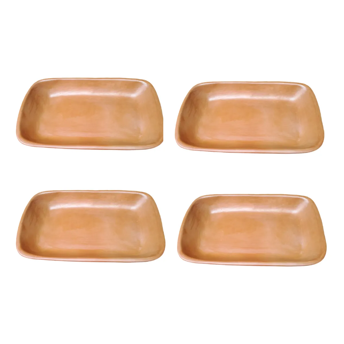 ACHALLAY ARTESANIA DE BARRO - Set de Platos Cerámica Artesanal 4 Piezas