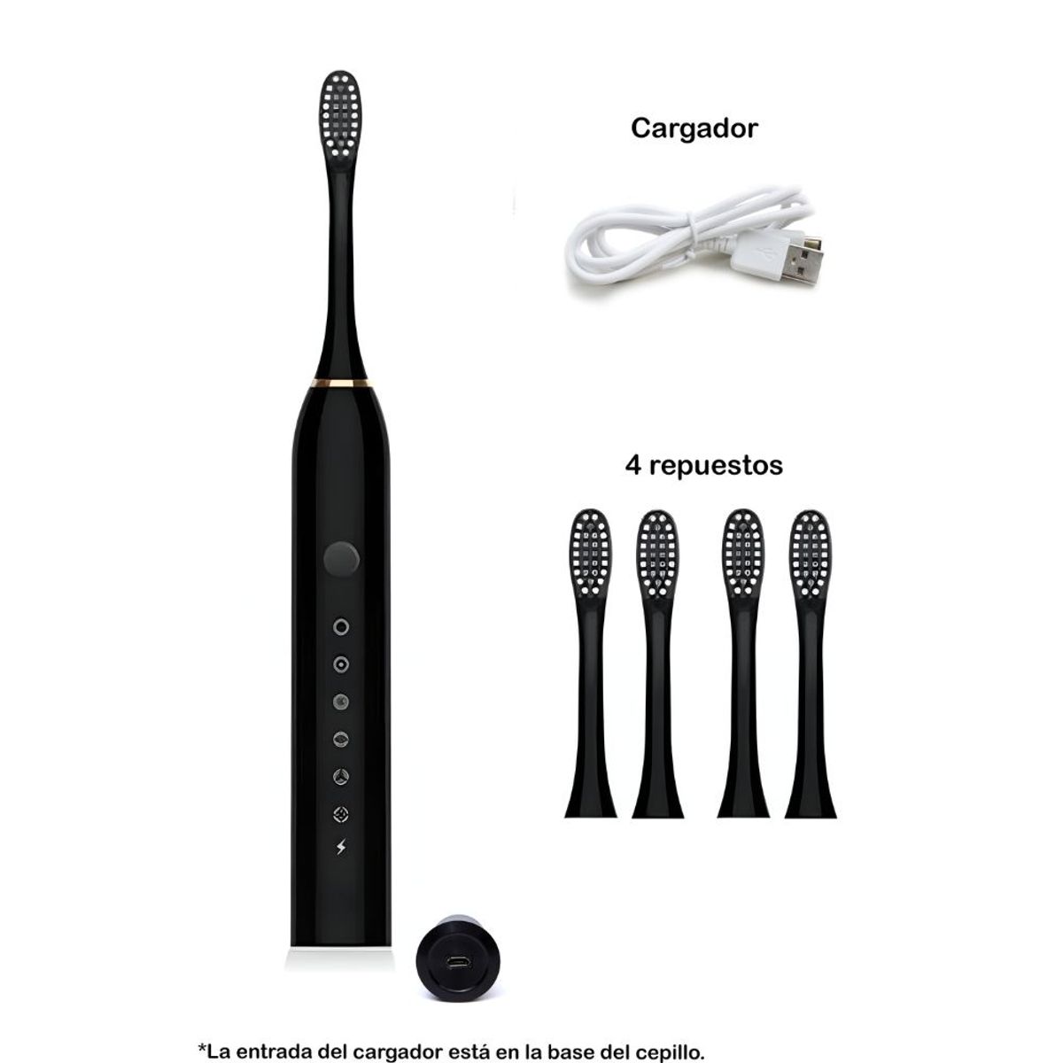 GENERICO - Cepillo de Dientes Eléctrico Avanzado Incluye 4 cabezales de Repuesto