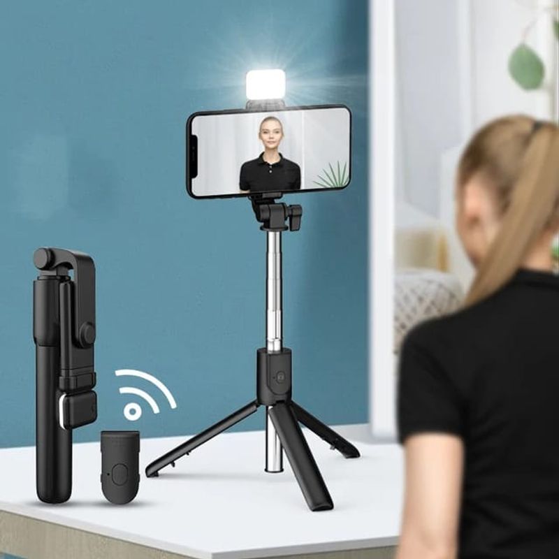 GENERICO - Palo Selfie Stick R1S con luz LED