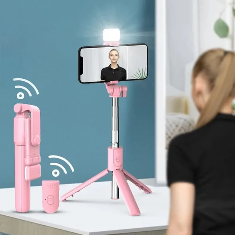 GENERICO - Palo Selfie Stick R1S con luz LED