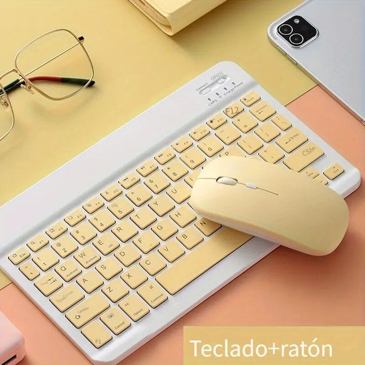 GENERICO - TECLADO Y   MOUSE   SUPER DELGADO AMARILLO