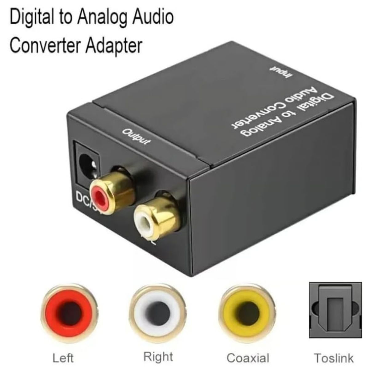 GENERICO - Convertidor de Audio Digital a Analógico + Transformador Cable óptico