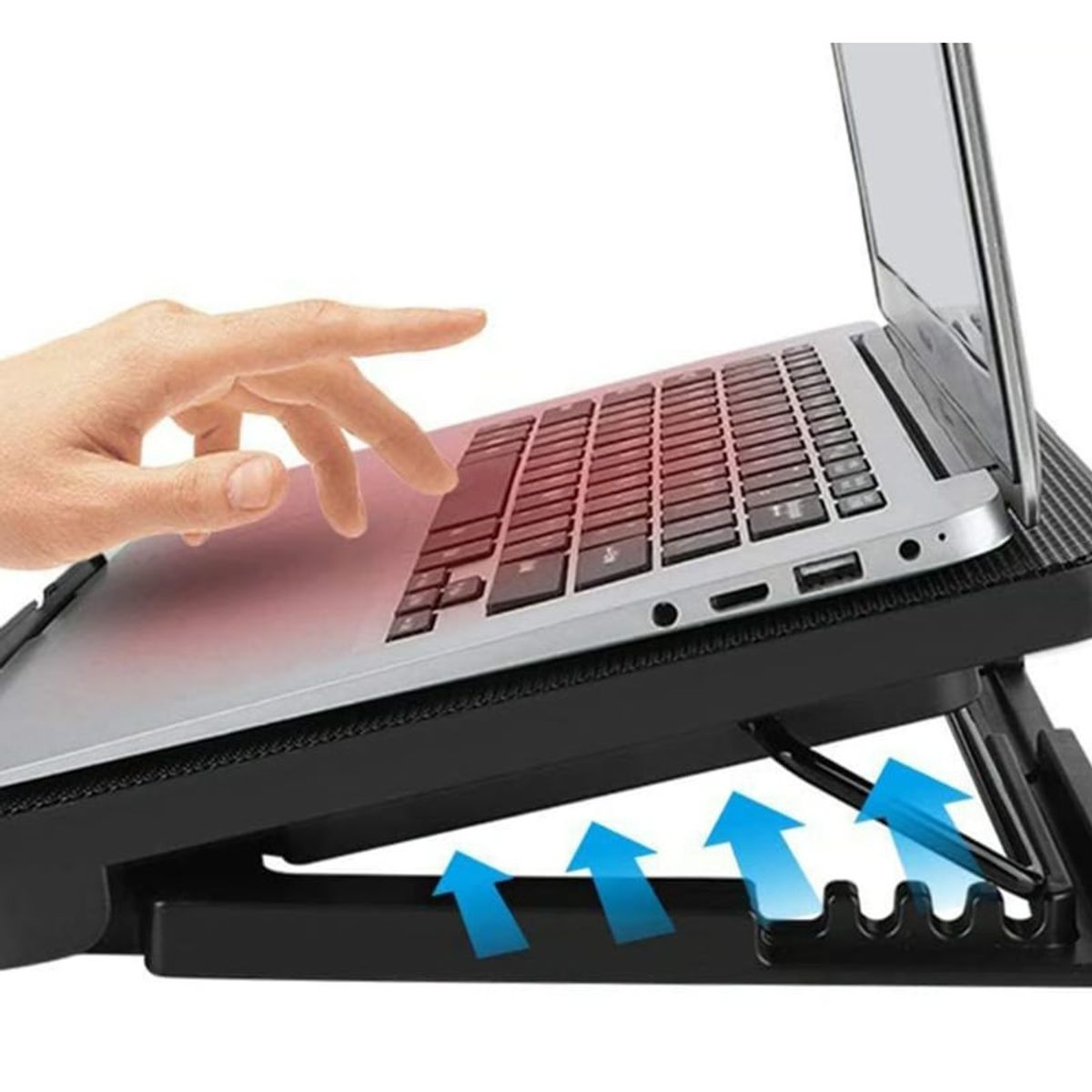 GENERICO - Cooler Ventilador para Laptop 9" a 17" con 6 Niveles y 2 puerto USB