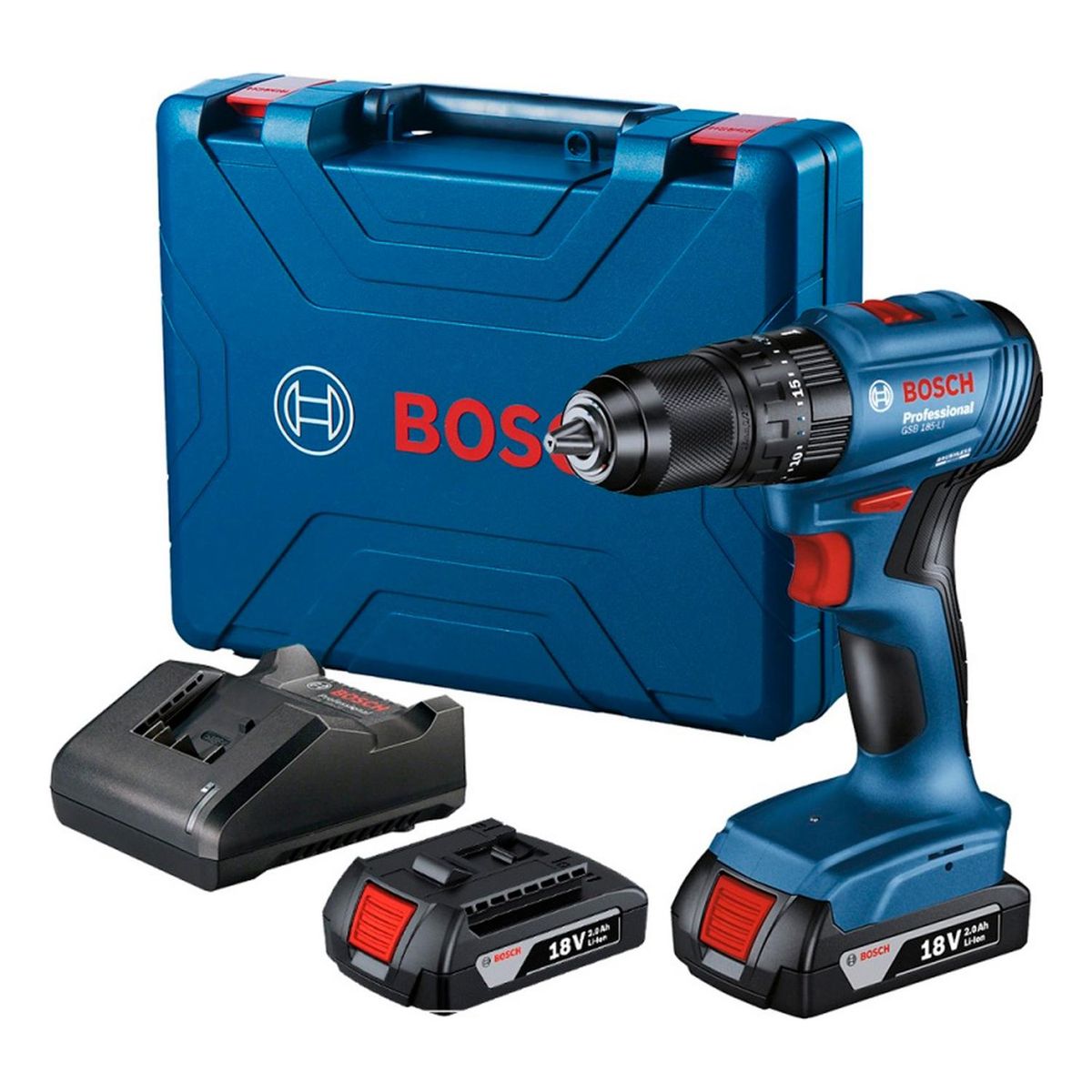 BOSCH - Taladro Percutor Bosch GSB 185-LI 18V 2 Baterías + Maletín