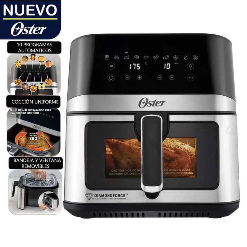 OSTER - Freidora de Aire Oster CKSTAF75WDSSDF Digital DiamonForce 7.5 Litros