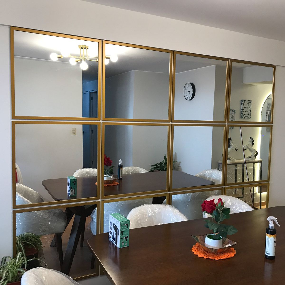 LUMINAR BRILLO & LUZ - Espejos decorativos para sala y comedor marco dorado