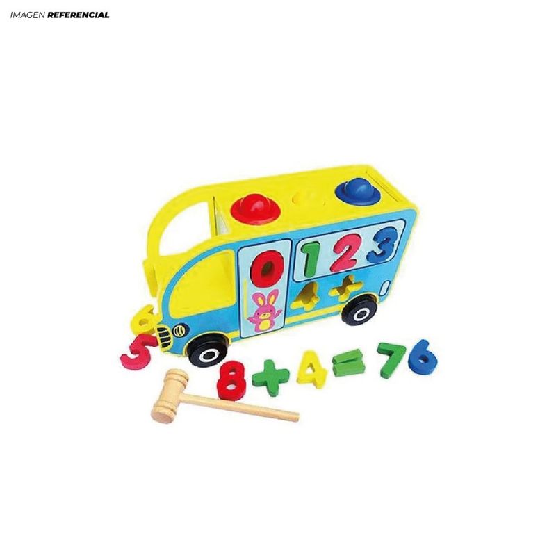 GENERICO - JUGUETE DIDÁCTICO BUS DE ENCAJE CON NÚMEROS