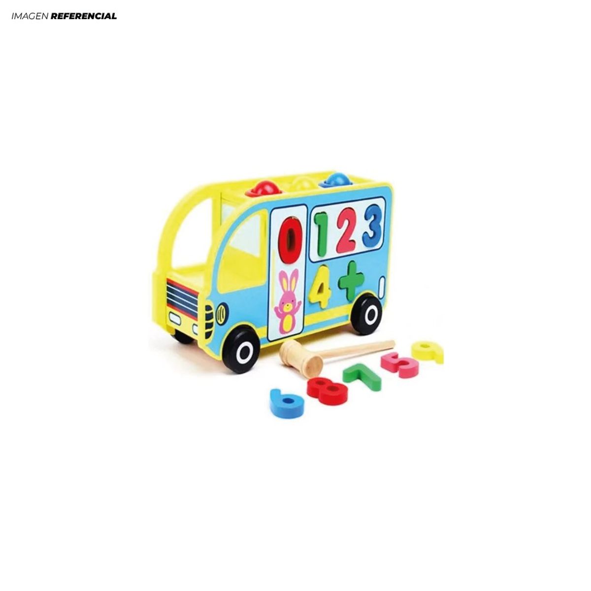 GENERICO - JUGUETE DIDÁCTICO BUS DE ENCAJE CON NÚMEROS