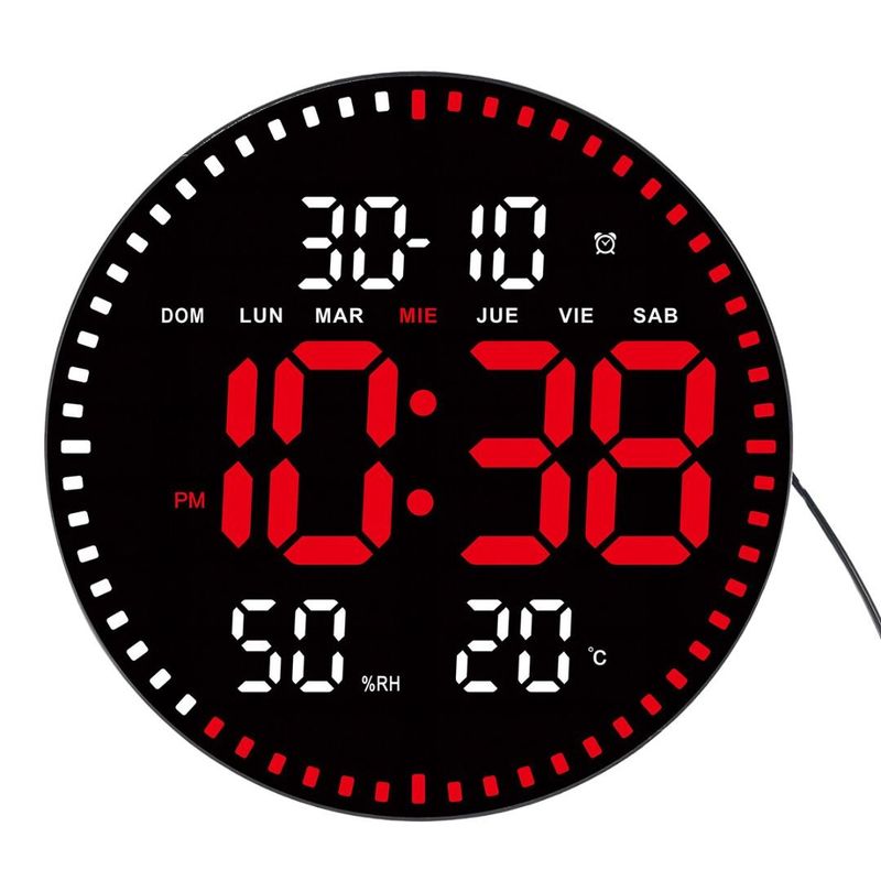 GENERICO - Reloj Digital LED de Pared Control Remoto Temperatura Alarma JH-2860