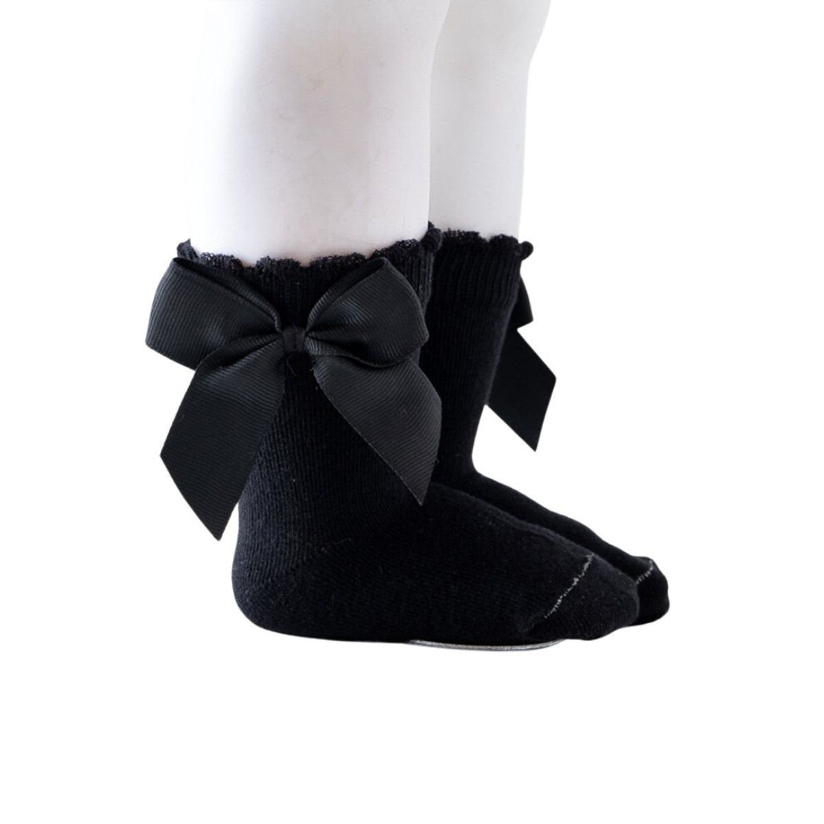 GENERICO - Medias Lazo Negro Talla 0-6 meses