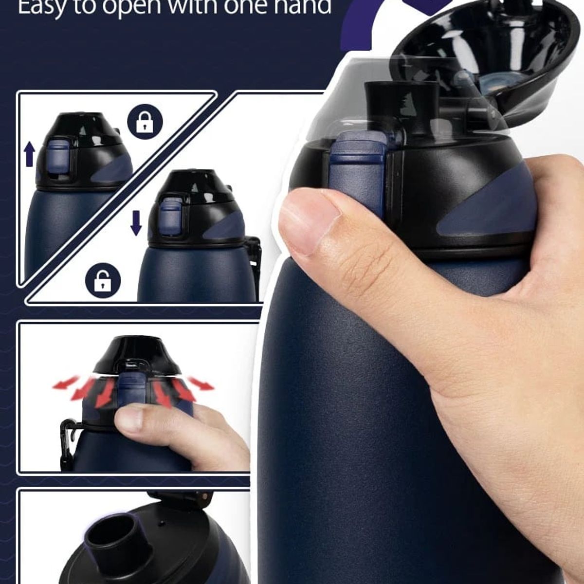 FJBOTTLE - FJbottle - Botella de agua con aislamiento y tapa tritán 600ml - Azul