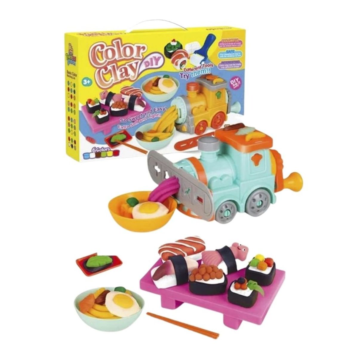 GENERICO - Set De Plastilinas Y Trencito Máquina De Fideos