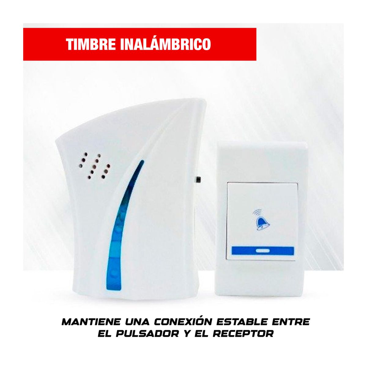 GENERICO - TIMBRE 25M INALÁMBRICO BLANCO CASA PUERTA MELODÍA VARIABLE - ALF-102