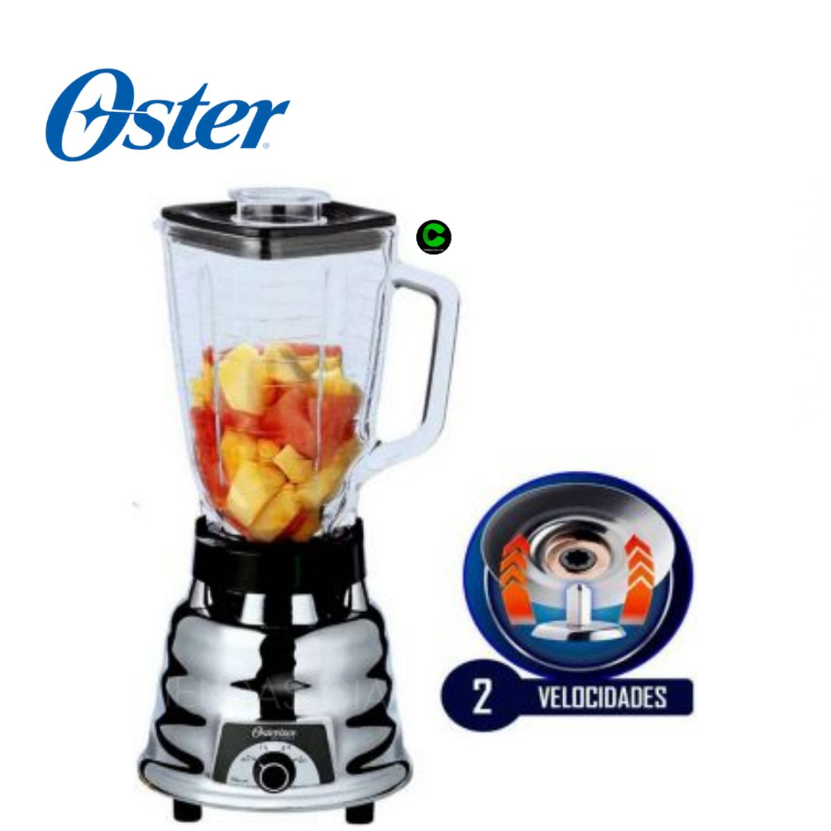 OSTER - Licuadora Oster 250-22 2 Velocidades motor 600W - Plateado