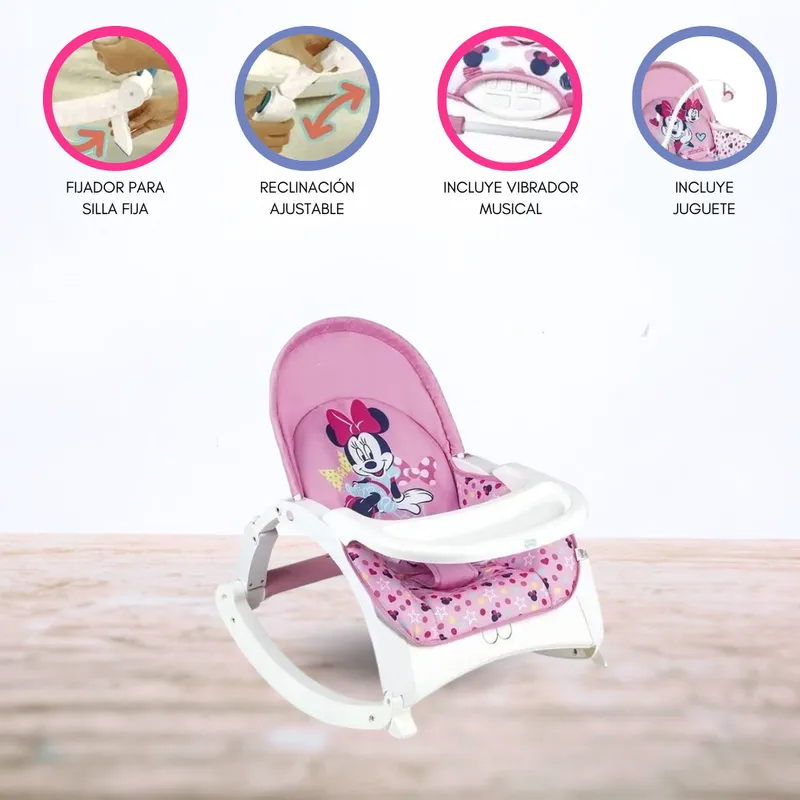 CUZKA - Silla Mecedora para Bebes «MINNIE MOUSE» PINK