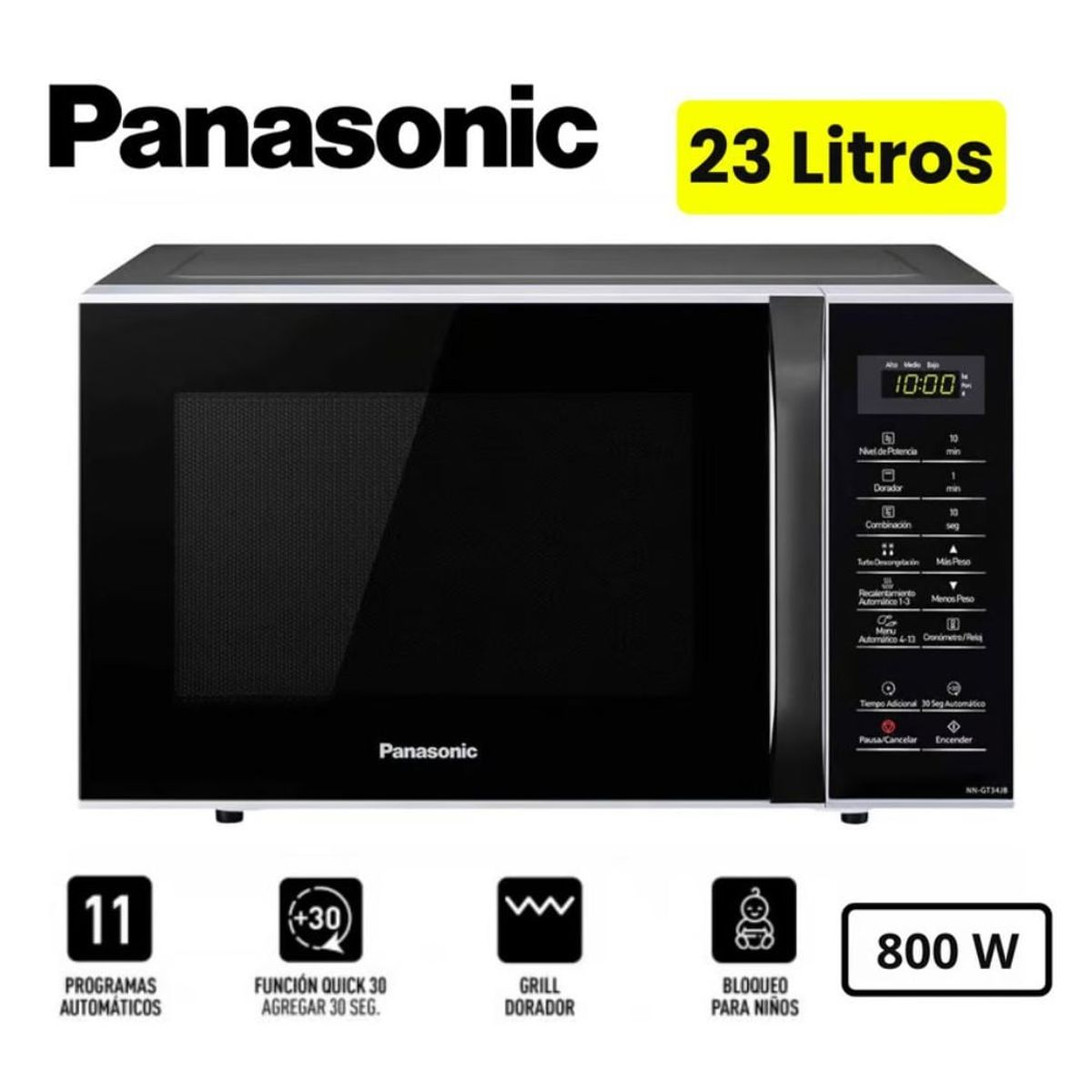 PANASONIC - Horno Microondas Panasonic 23 Litros NN-GT34JBRPK Negro