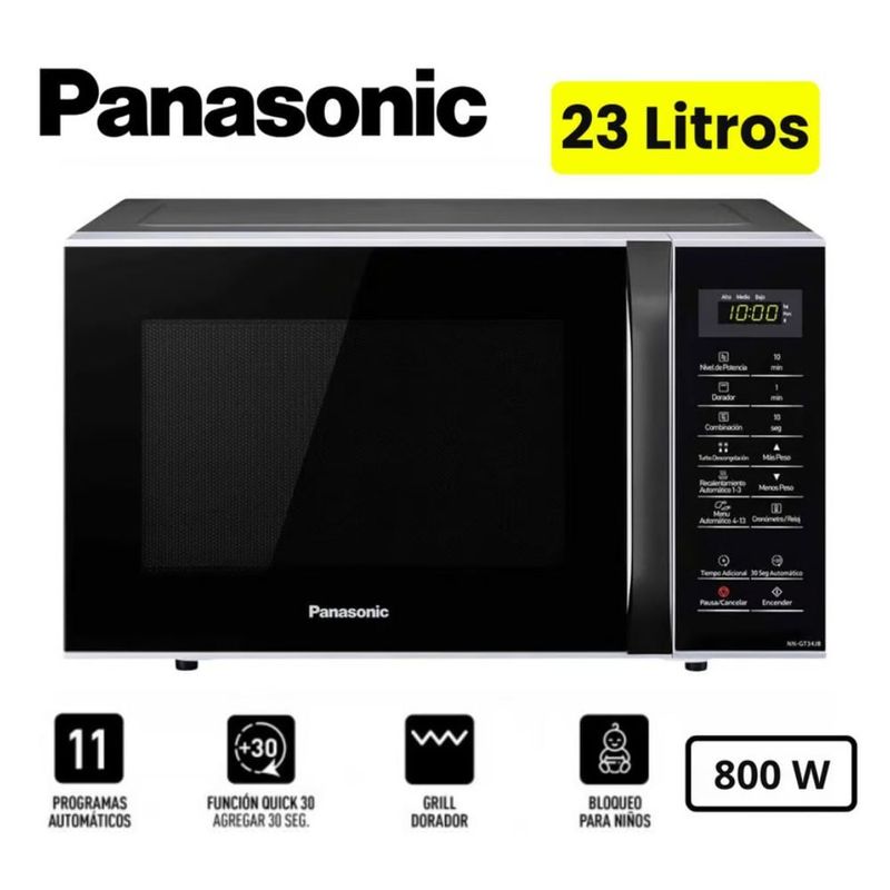 PANASONIC - Horno Microondas Panasonic 23 Litros NN-GT34JBRPK Negro
