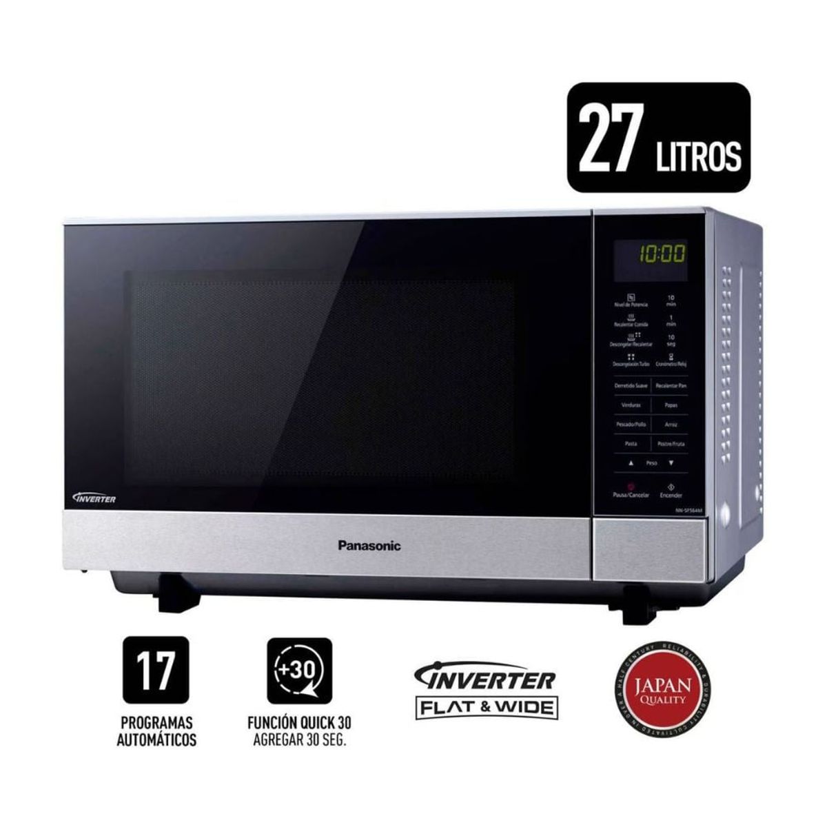PANASONIC - MICROONDAS PANASONIC 27L SILVER NN-SF564MRPM