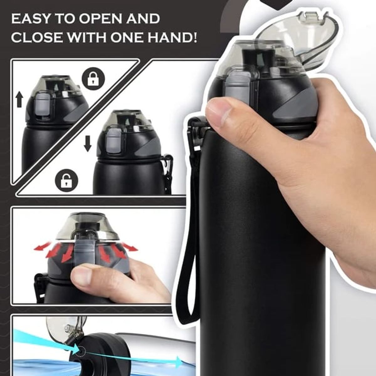 FJBOTTLE - FJBottle - Botella deportiva acero con aislamiento y tapa de tritan 1000ml-Rosa