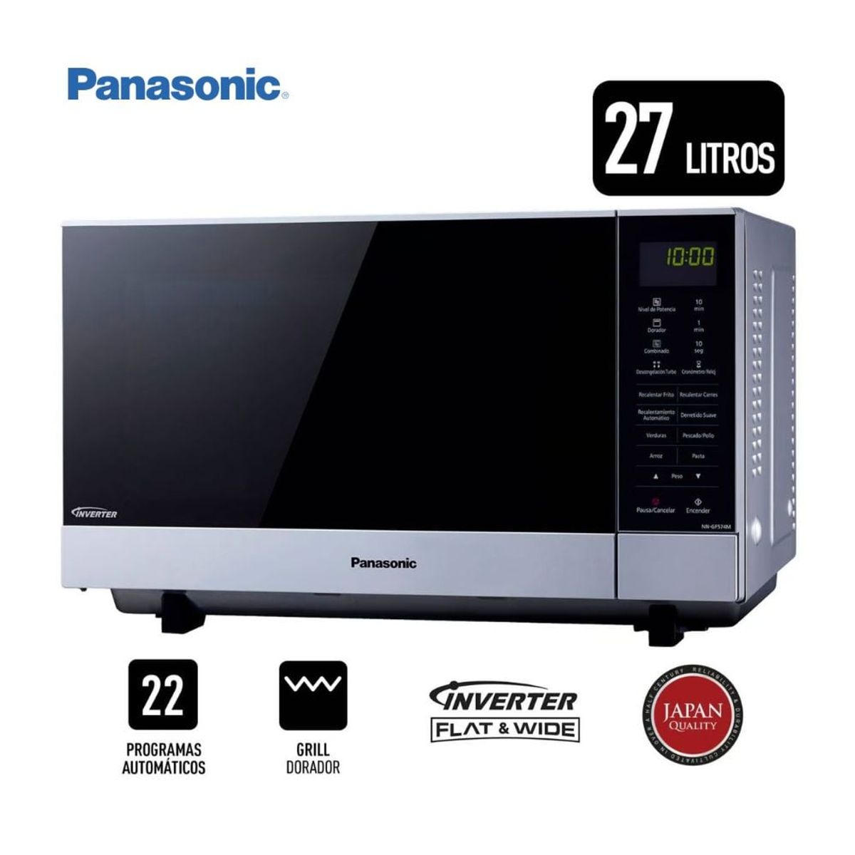 PANASONIC - MICROONDAS PANASONIC 27L SILVER NN-GF574MRPM