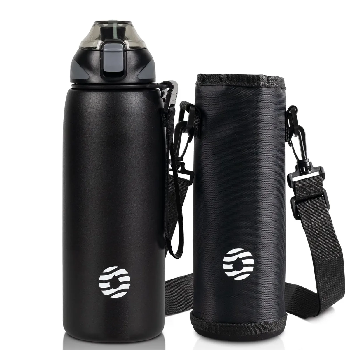 FJBOTTLE - FJbottle - Botella de agua con aislamiento y tapa tritán 1000ml - Negro