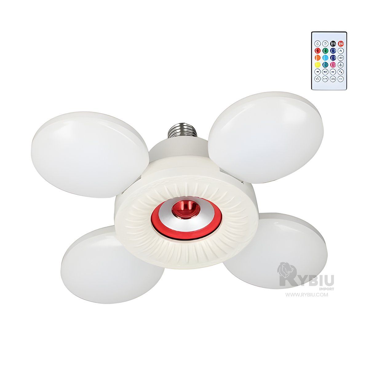 RYBIU IMPORT - Ventilador Resistente y Bueno en Rojo Y+Envoltorio de Regalo