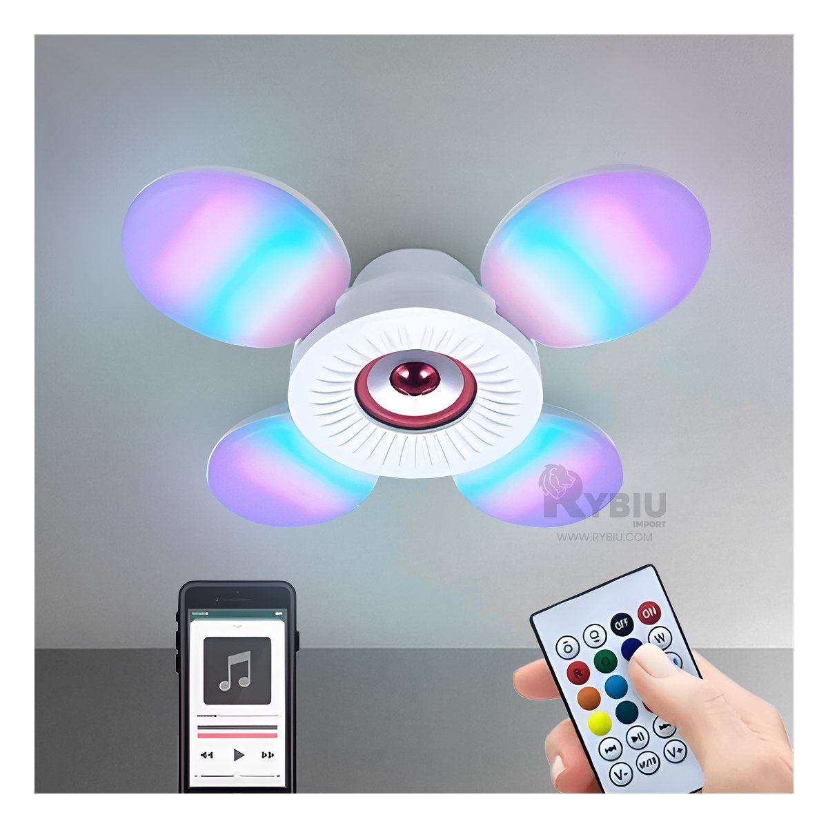 RYBIU IMPORT - Ventilador Resistente y Bueno en Rojo Y+Envoltorio de Regalo