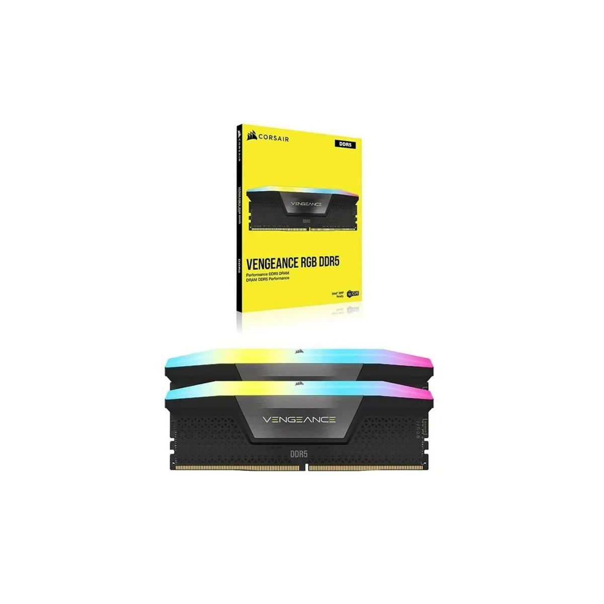 CORSAIR - Memoria RAM Corsair Vengeance 64GB RGB DDR5 5200Mhz CL40 Negro 2x32GB