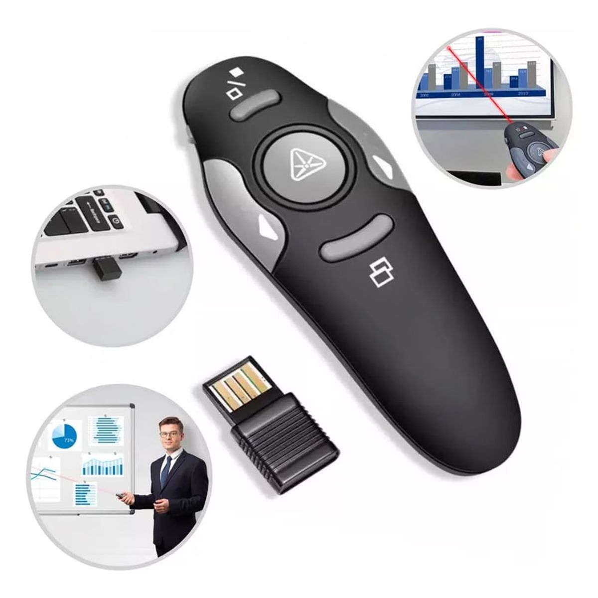 GENERICO - Puntero Láser Presentador De Diapositivas PPT Inalámbrico