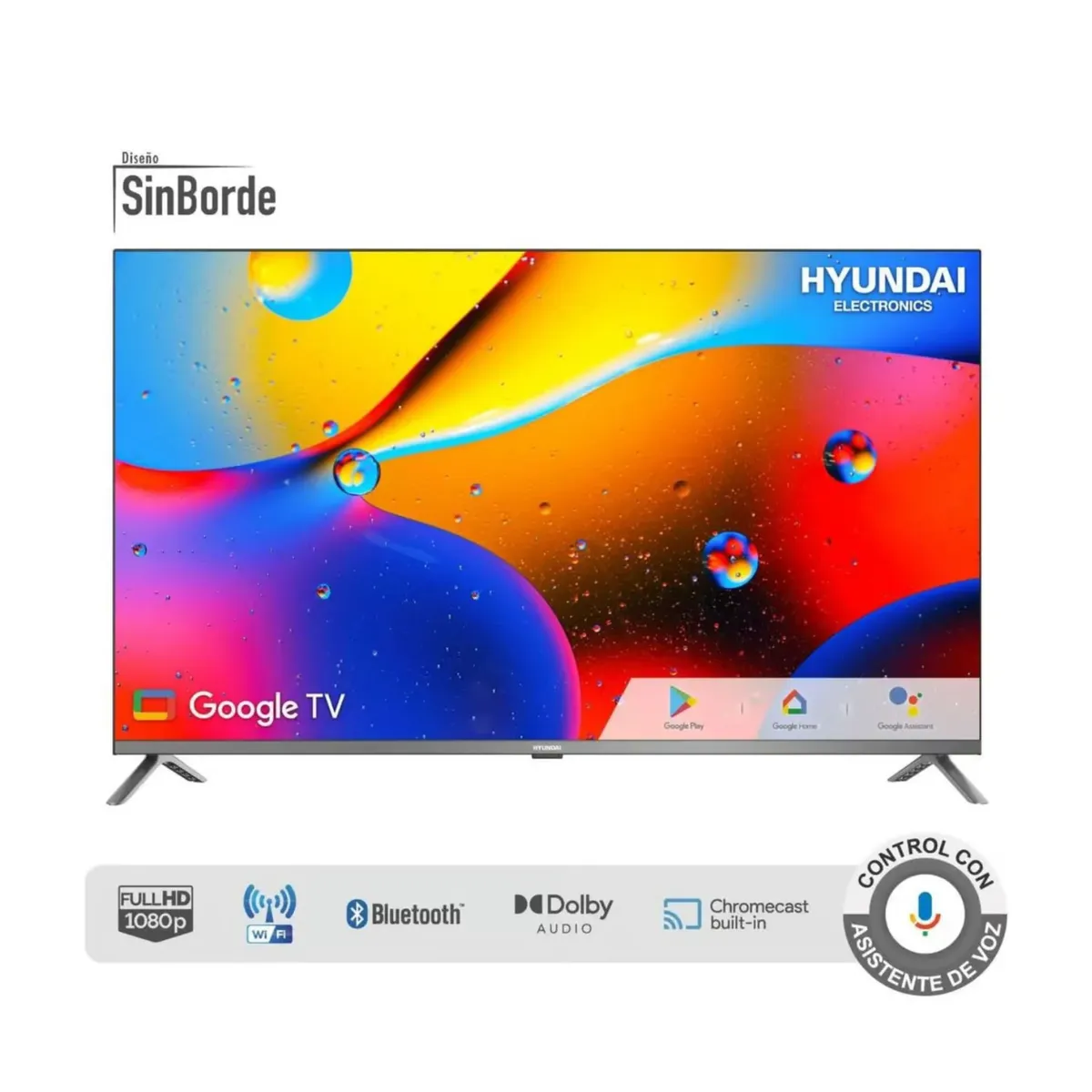 HYUNDAI - TV Hyundai 43 FHD Google TV con voz BT HYLED4322GIM