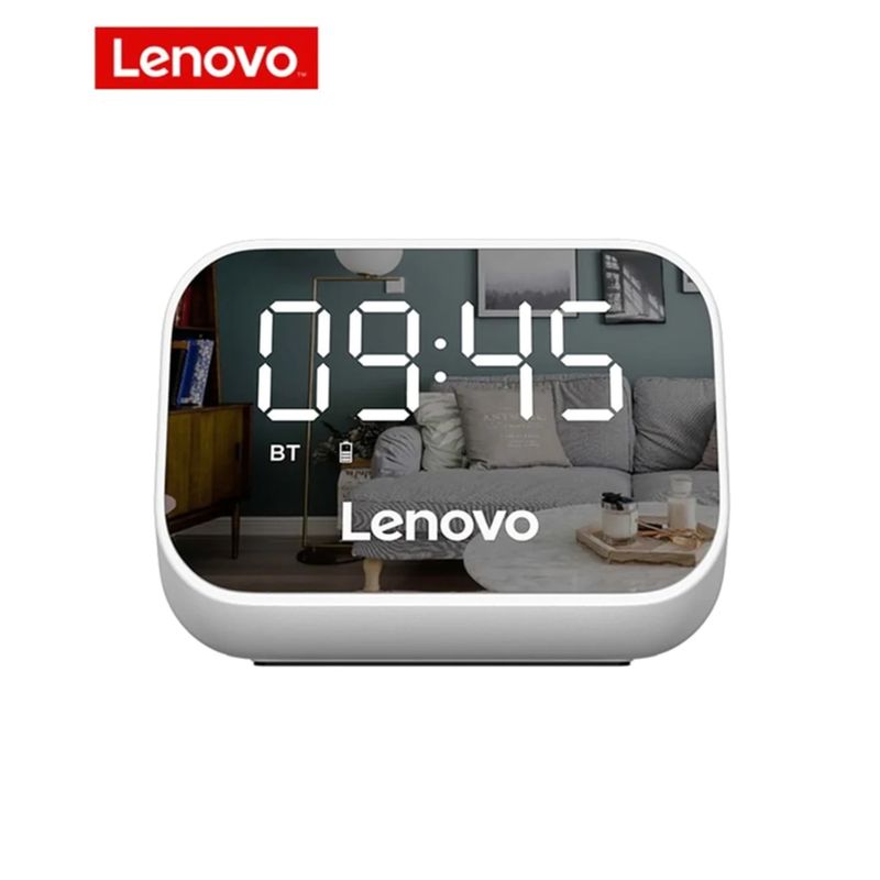 LENOVO - Reloj despertador con altavoz multifuncional Lenovo TS13 blanco