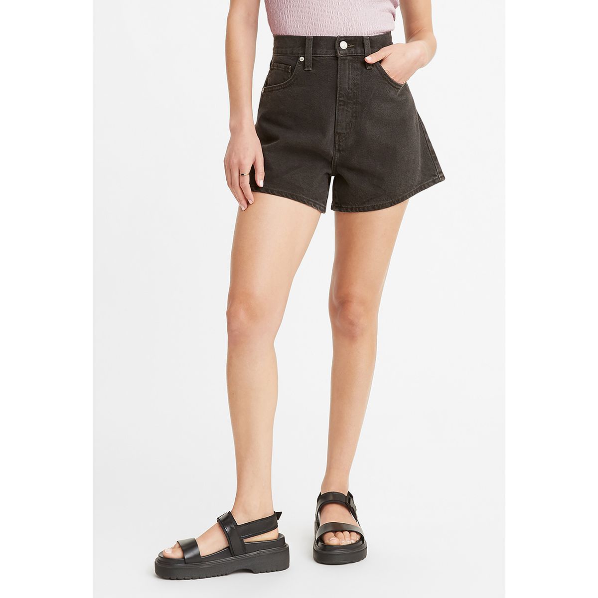 LEVIS - Shorts Mujer High Waisted Mom Negro Levis