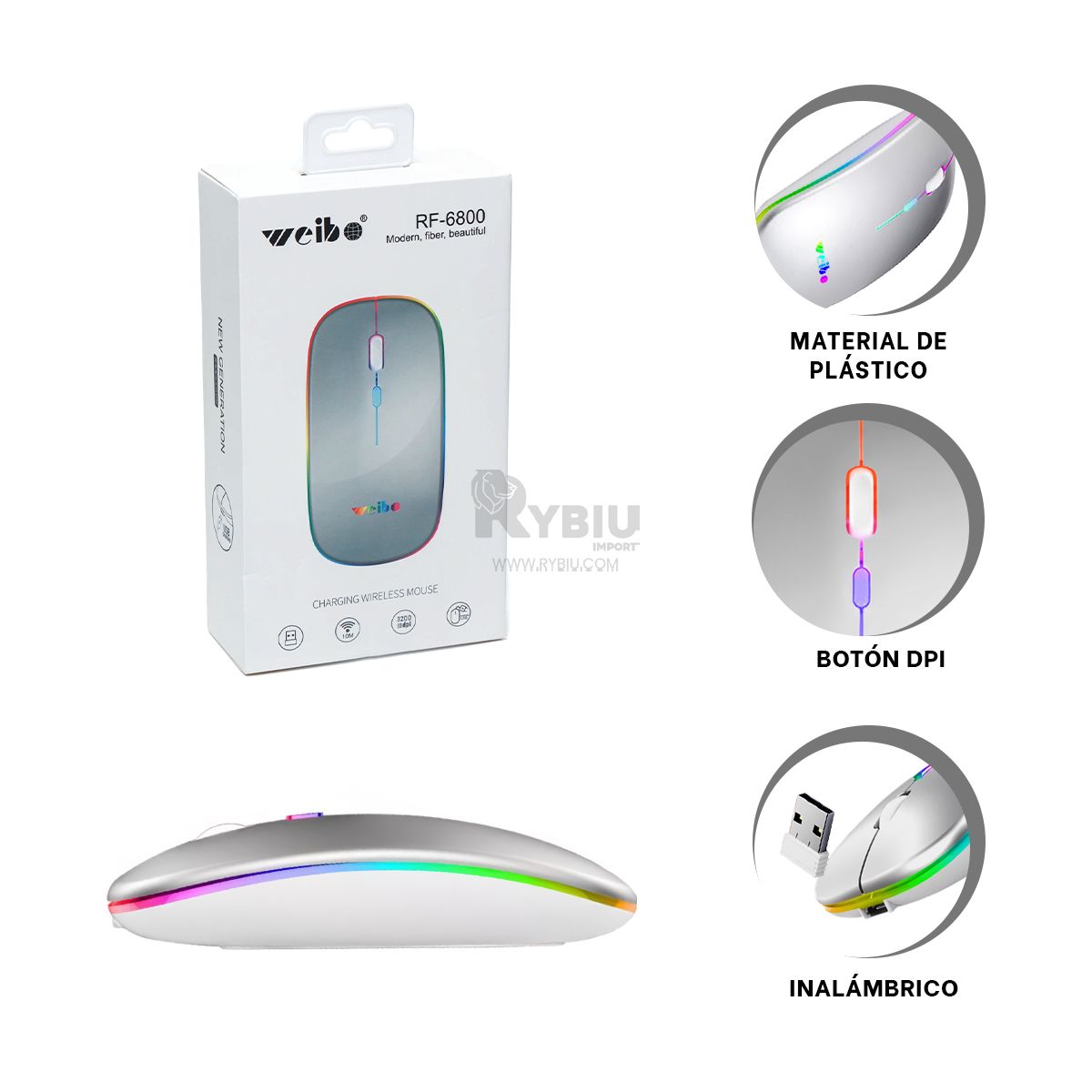 RYBIU IMPORT - Cursor Ideal RF 6800 Tono Plomo Y+Regalo Ligas para Peinar