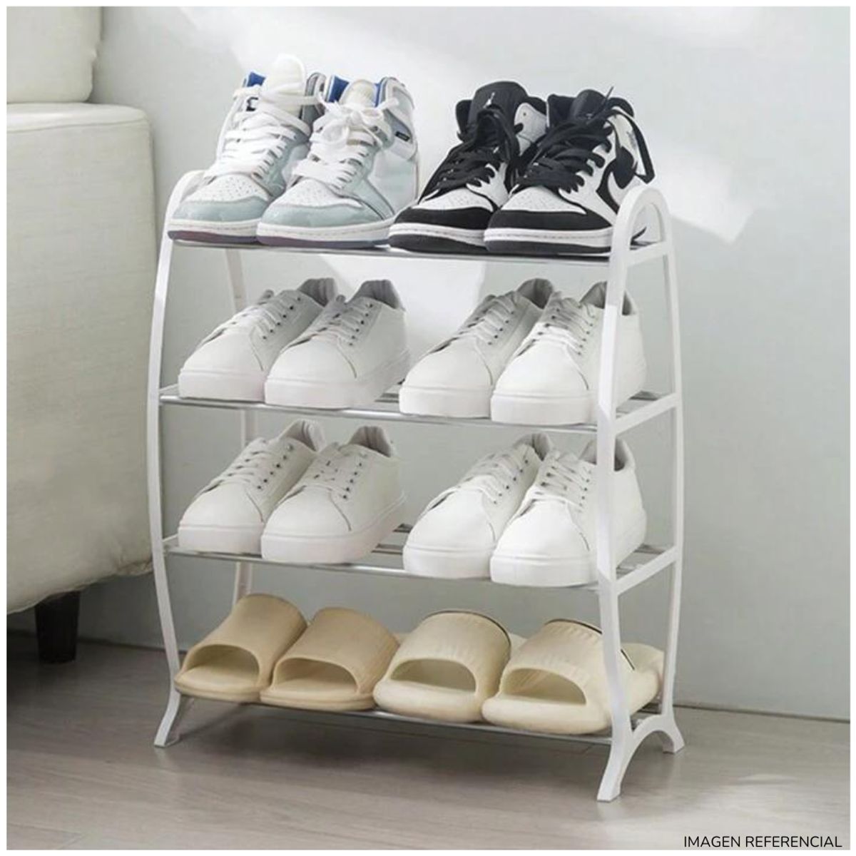 INSPIRA - Estante organizador de zapatos 4 niveles Blanco