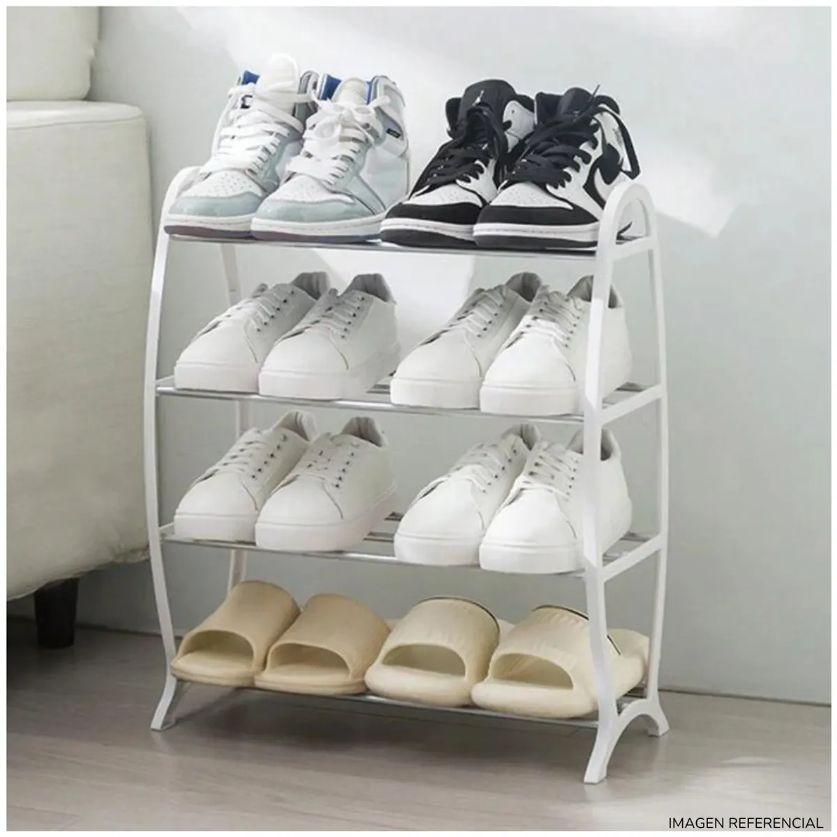 INSPIRA - Estante organizador de zapatos 4 niveles Blanco