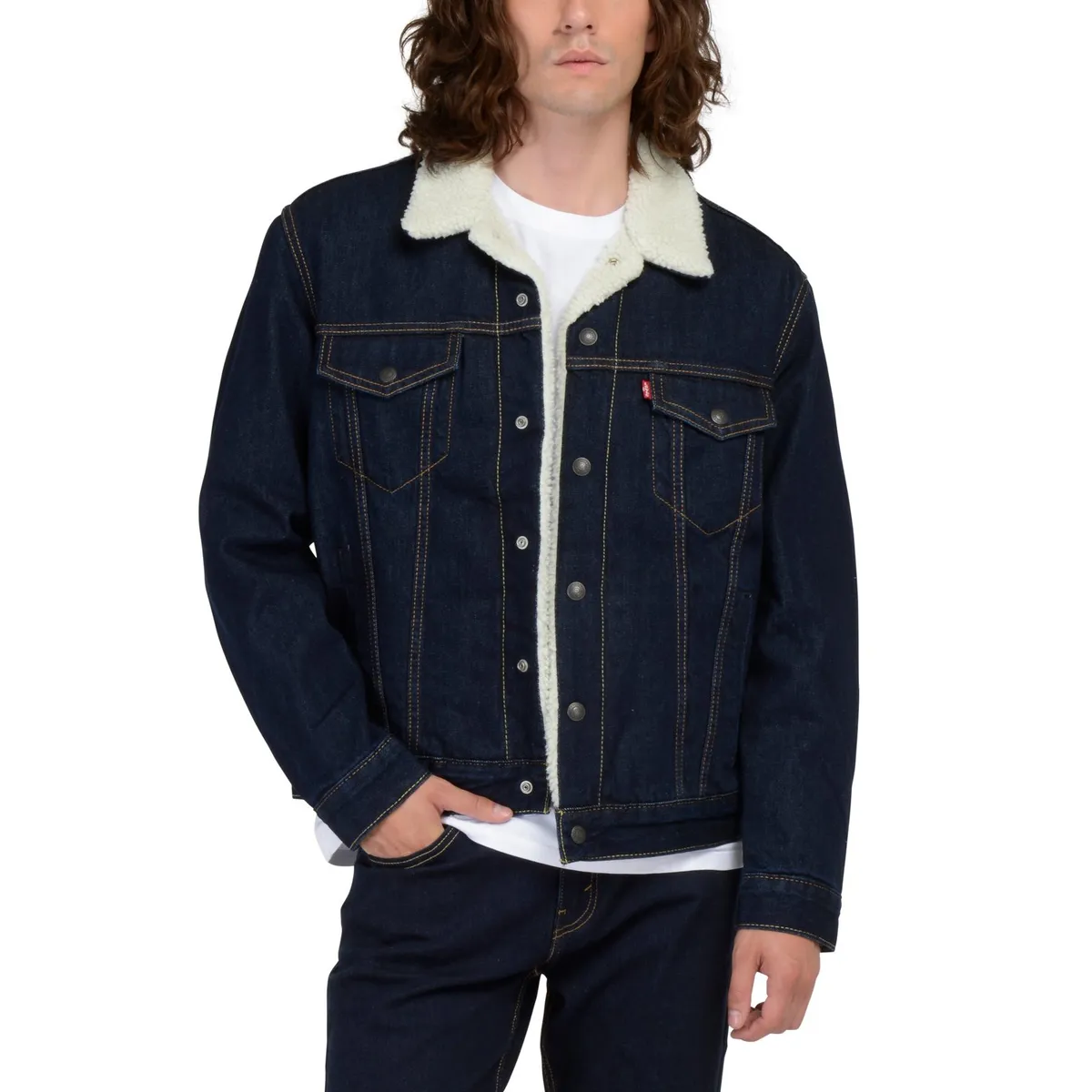 LEVIS - Casaca Hombre Sherpa Azul Oscuro Levis