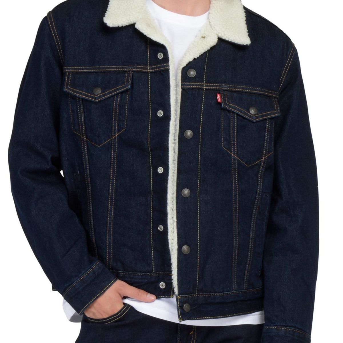 LEVIS - Casaca Hombre Sherpa Azul Oscuro Levis