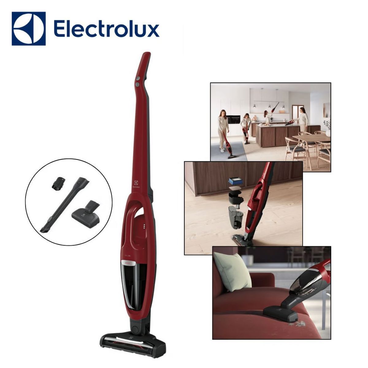 ELECTROLUX - ASPIRADORA ELECTROLUX VERTICAL INALÁMBRICA 2 EN 1 PET - ERG36