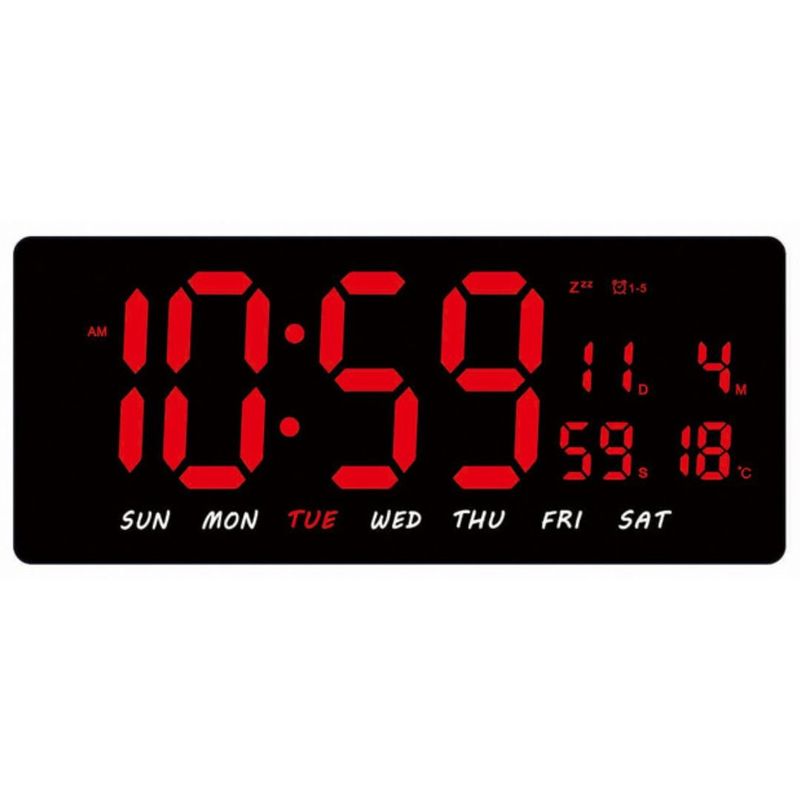 GENERICO - Reloj Digital LED de Pared Calendario Temperatura Alarma BS-K2552