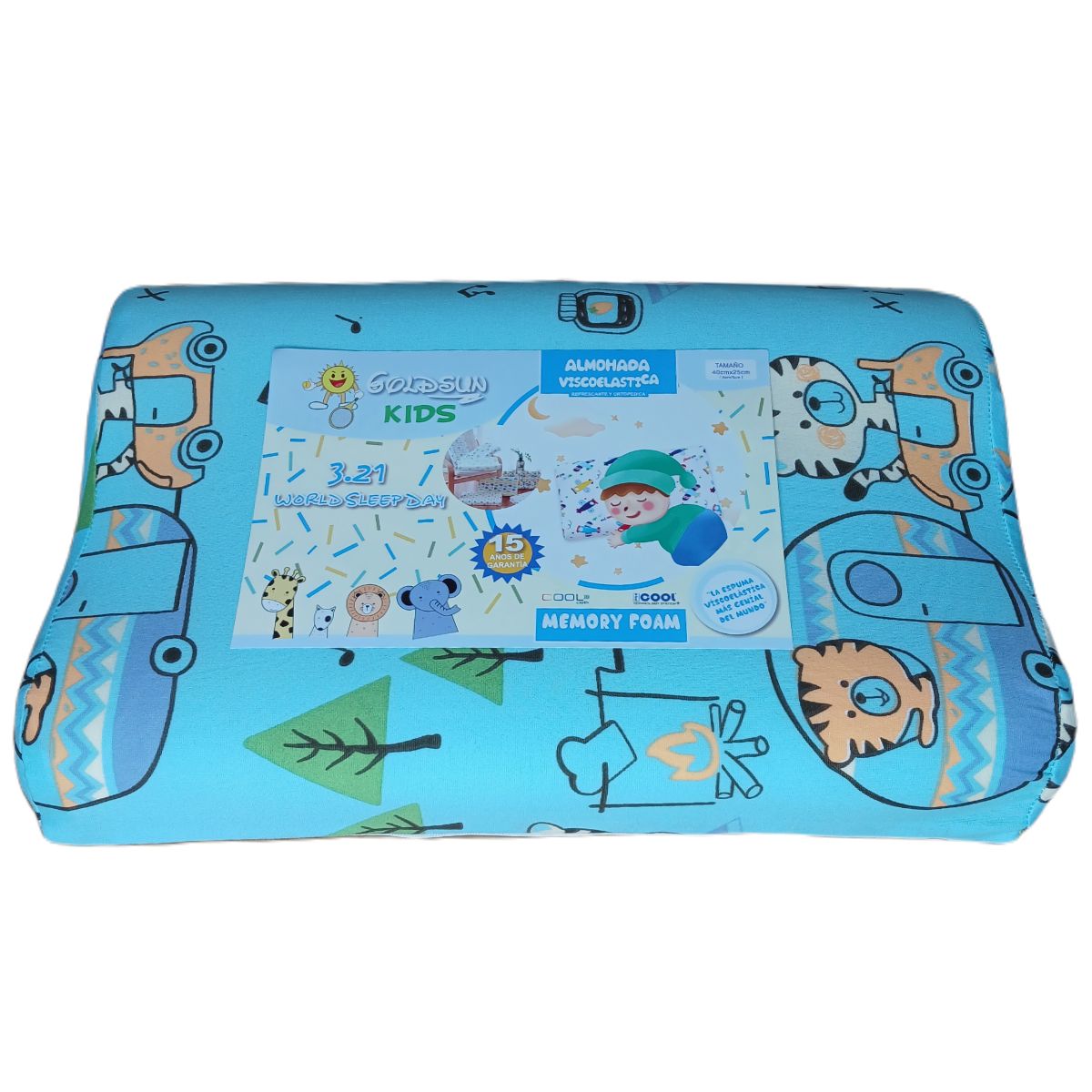 GOLDSUN - ALMOHADA VISCOELÁSTICA  KIDS 40x25cm. memory foam.