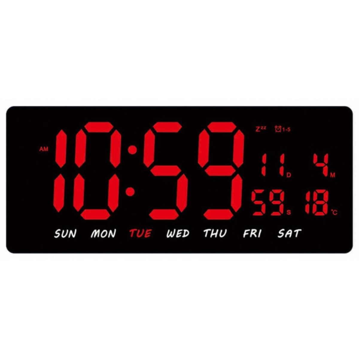 GENERICO - Reloj Digital LED de Pared Calendario Temperatura Alarma BS-K2552