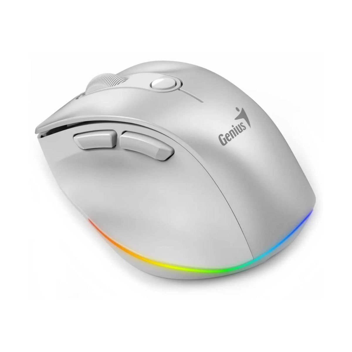GENIUS - Mouse Genius Ergo 9000S recargable Bluetooth Silent RGB Pearl White