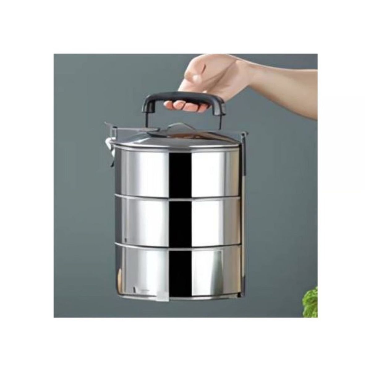 OTTOWARE - Lonchera de Metal de 3 Niveles