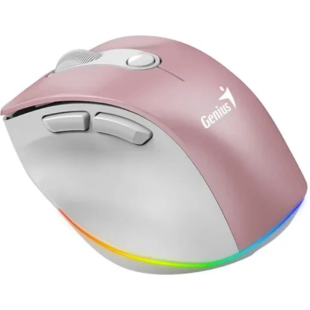 GENIUS - Mouse Genius Ergo 9000S recargable Bluetooth Silent RGB Pink